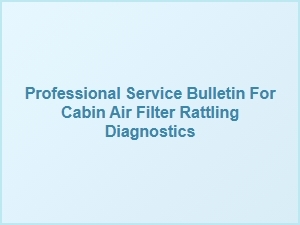 Diagnosing Cabin Air Filter Rattling Noise