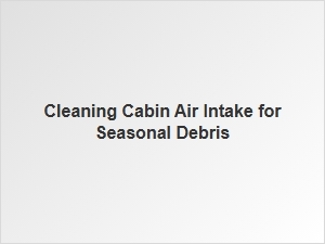 How to Clean Your Car Cabin Air Intake
