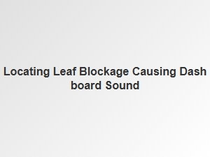 How to Locate a Leaf Blockage Causing Dashboard Noise